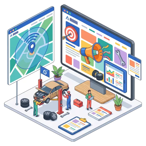 Annonces Google Ads ciblées pour garage automobile