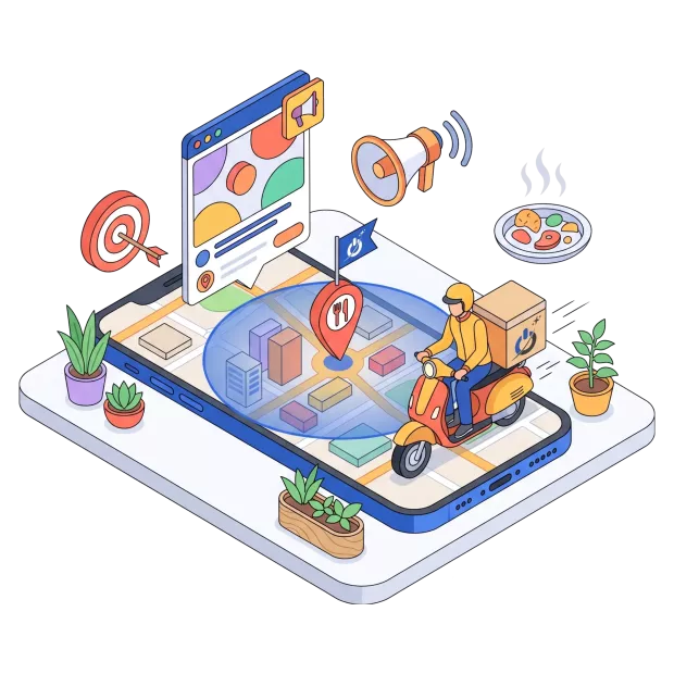 Annonces Google Ads pour restaurant ciblées autour de l’établissement