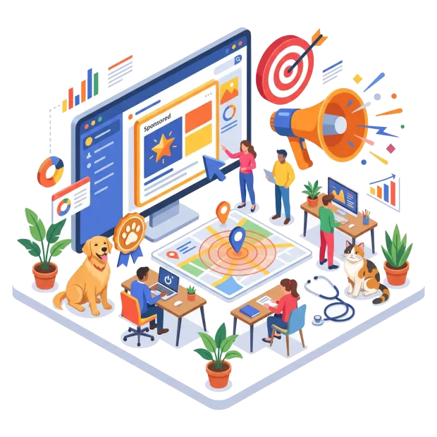 Annonces Google Ads ciblées pour clinique vétérinaire