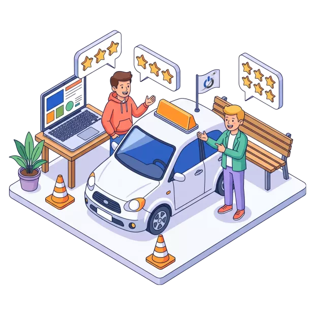Avis clients et contenus pour le référencement auto-école