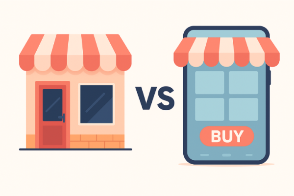 Boutique en ligne vs magasin physique
