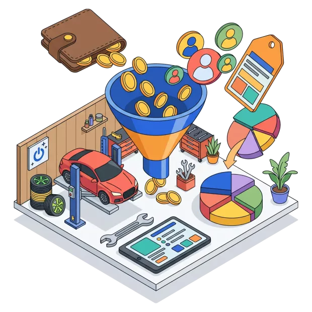 Prix de la gestion Google Ads et budget publicitaire pour garage automobile