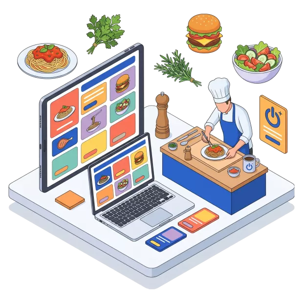 Site de restaurant avec carte en ligne, photos des plats et réservation