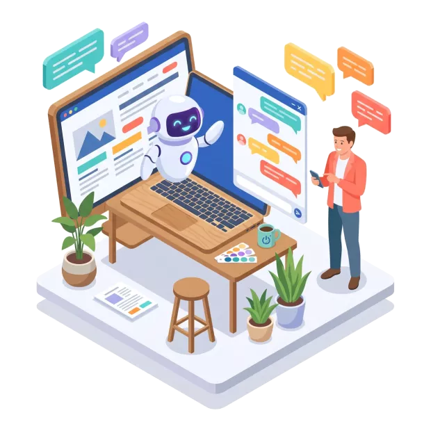 Chatbot IA qui répond aux visiteurs d’un site web