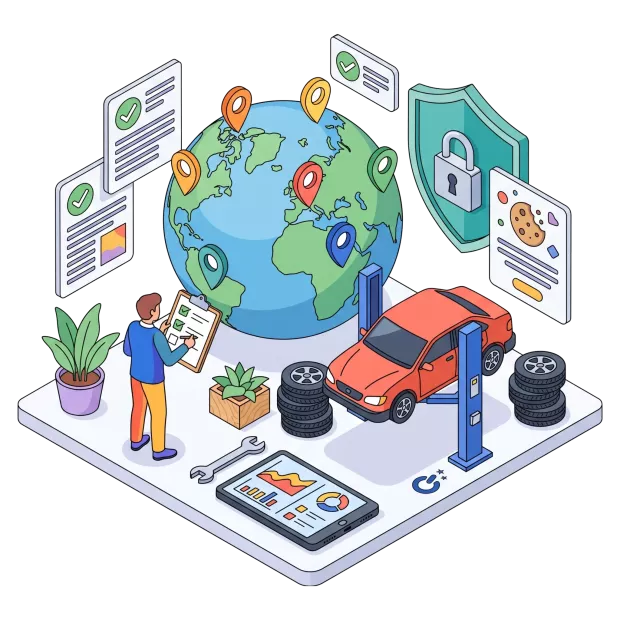 Conformité RGPD, nLPD et Loi 25 du site internet pour garage automobile