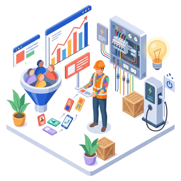 Suivi des demandes générées par Google Ads pour électricien