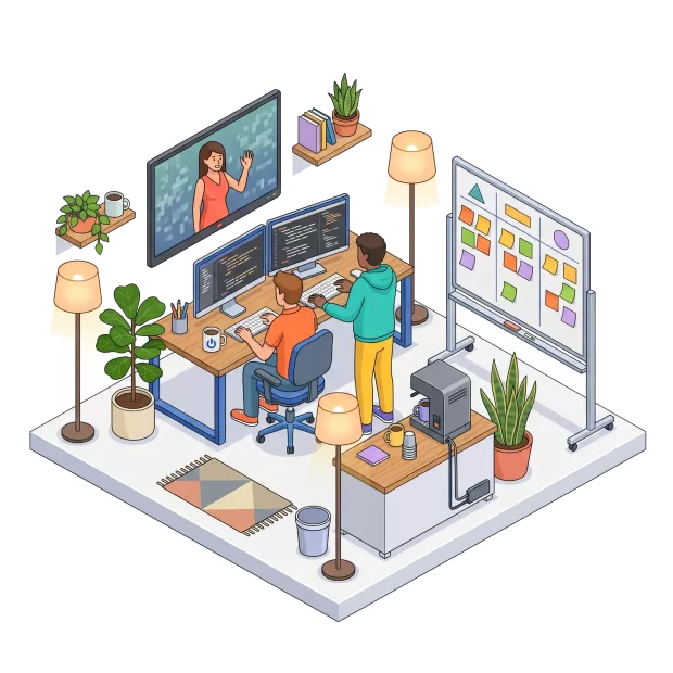 Équipe de développeurs React en mode agile