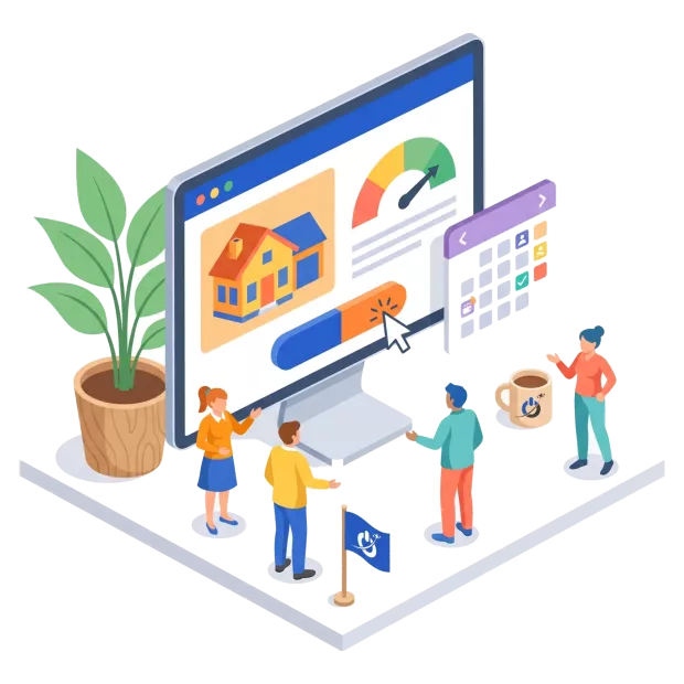 Page d’atterrissage d’estimation immobilière pour une campagne Google Ads