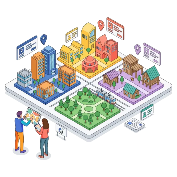 Pages quartiers et guides de ville pour le référencement immobilier