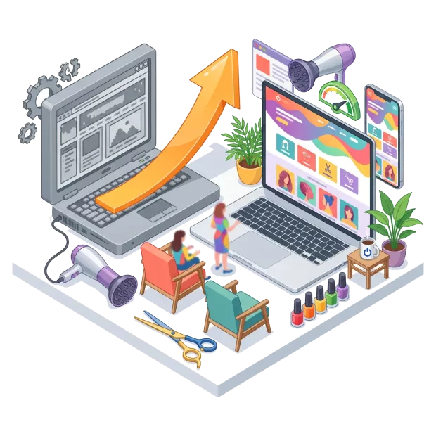 Refonte de site internet pour salon de coiffure ou institut de beauté : site modernisé et plus rapide