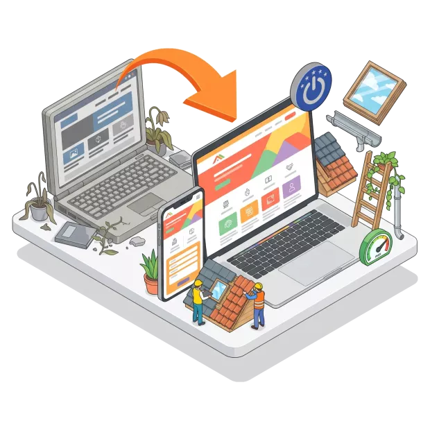 Refonte de site internet pour couvreur et entreprise de toiture : site modernisé et plus rapide