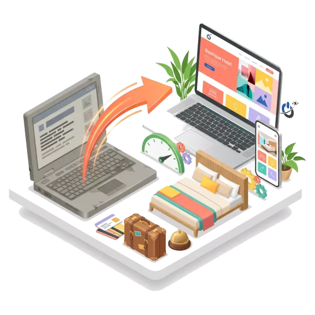 Refonte de site internet pour hôtel, chambre d’hôtes ou gîte : site modernisé et plus rapide
