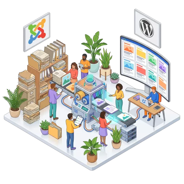 Reprise des contenus de Joomla vers WordPress : articles, catégories, médias et liens vérifiés