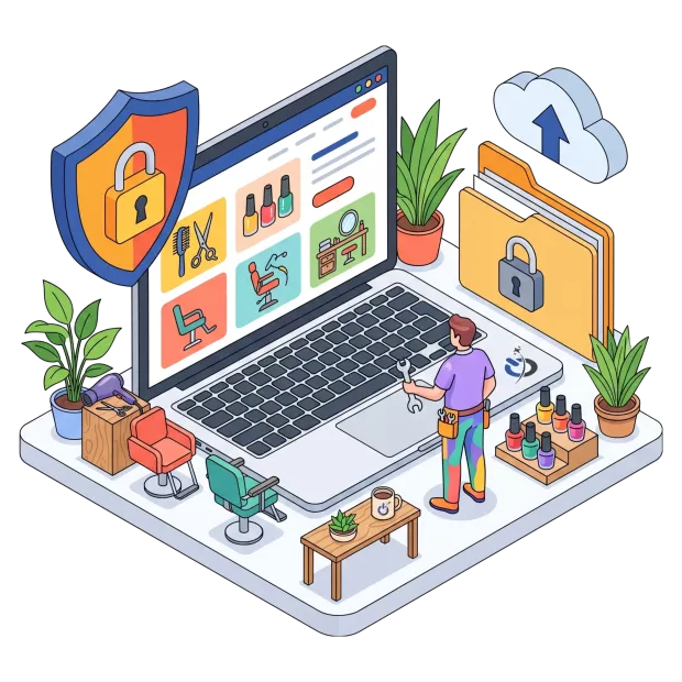 Maintenance et sécurité du site internet pour salon de coiffure ou institut de beauté