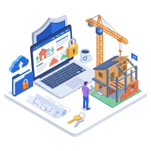 Maintenance et sécurité du site internet pour constructeur de maisons individuelles