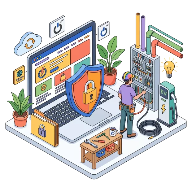 Maintenance et sécurité du site internet pour électricien