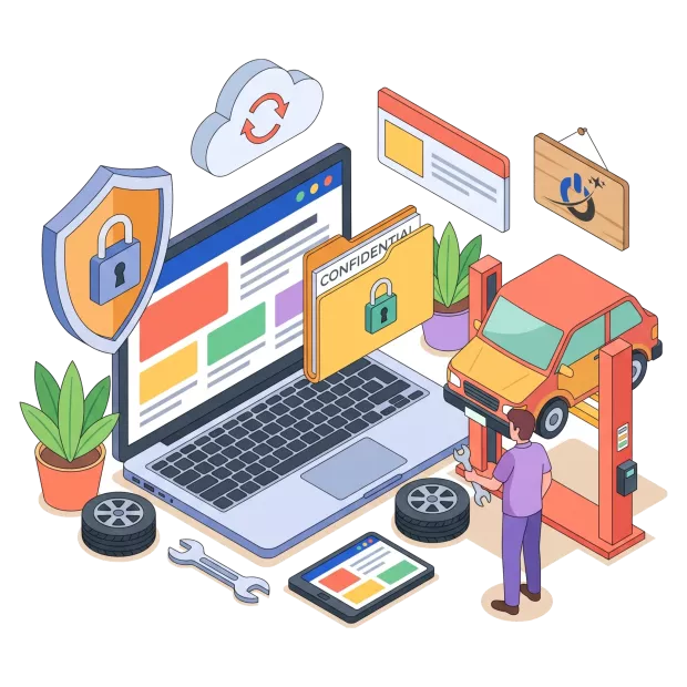 Maintenance et sécurité du site internet pour garage automobile