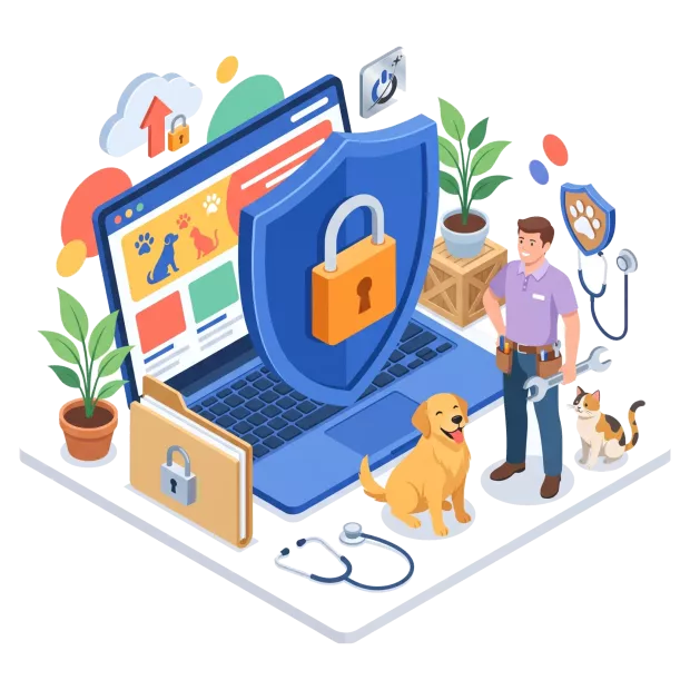 Maintenance et sécurité du site internet pour clinique vétérinaire