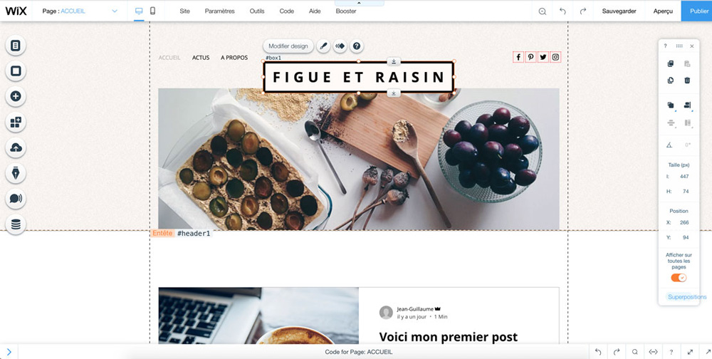 Drag and Drop avec la plateforme Wix