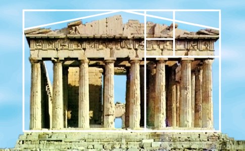 le parthenon suit la hiérarchie visuelle selon le nombre d'or