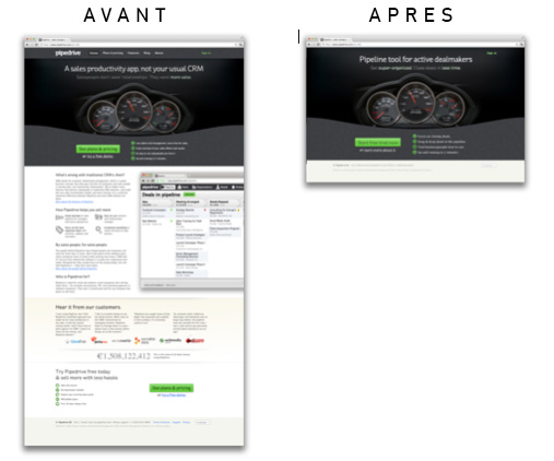 Exemple de design site web et application du principe de rasoir d'accam 