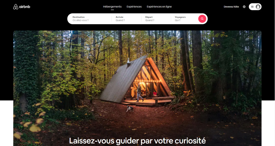Recherche facile sur le site airbnb