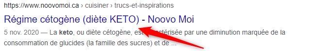 Attirer l'attention dans la balise title avec un mot en majuscule