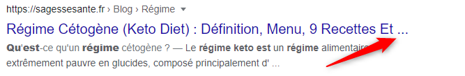 Exemple de troncature de la balise Title