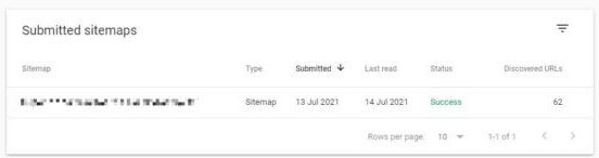 sitemap dans Google Search Console