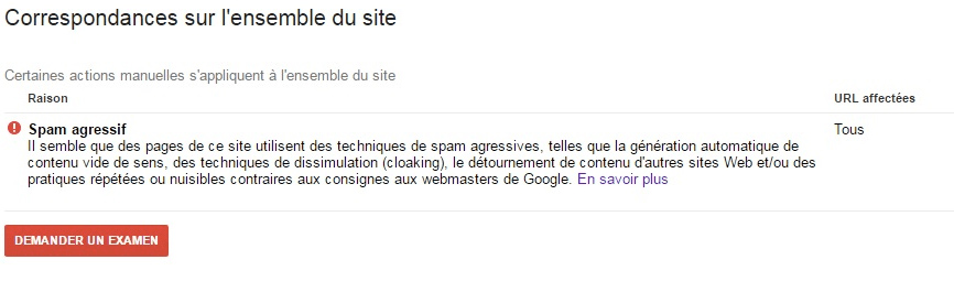 action manuelle de google