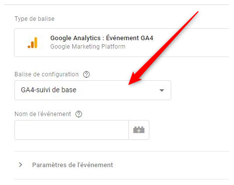 Google Analytics 4 ecommerce : Balise Suivi de base