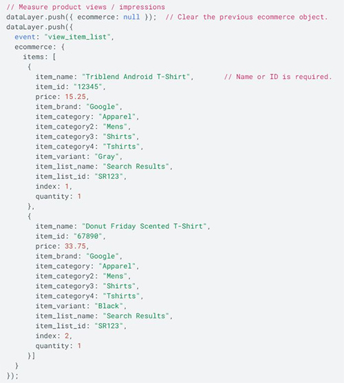 GA4 et GTM sur un site ecommerce : couche de donnees : Datalayer