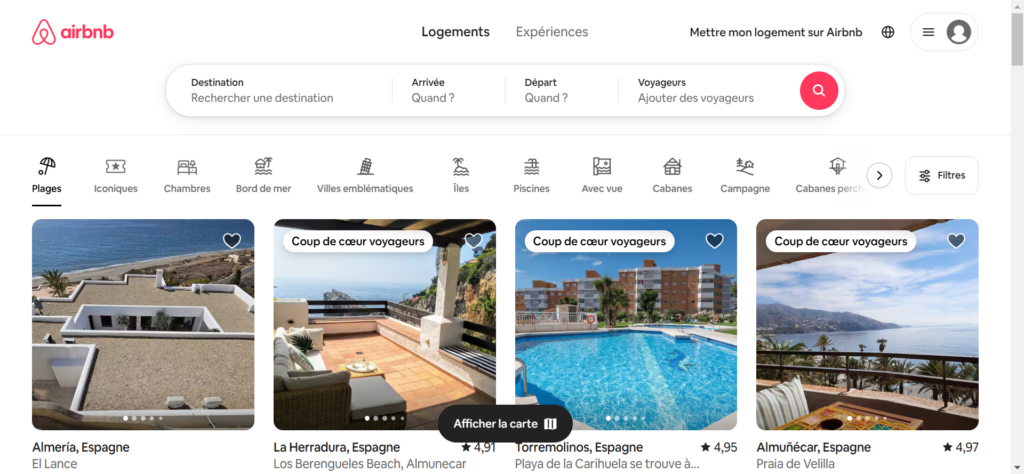 exemple design intuitif experience utilisateur airbnb