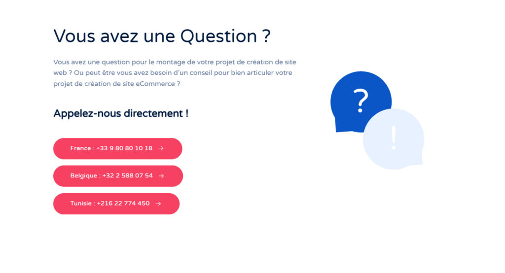 moyen de contact aurone agence développement web