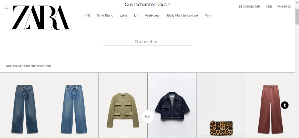 refonte d'un site : Zara