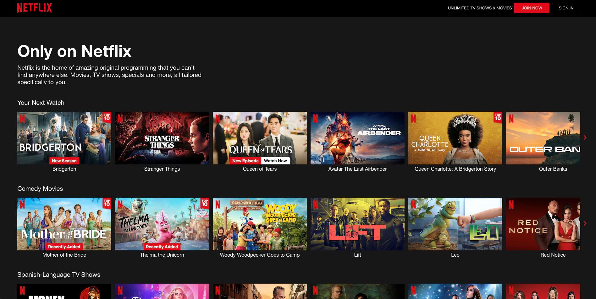netflix mode sombre series films exclusifs