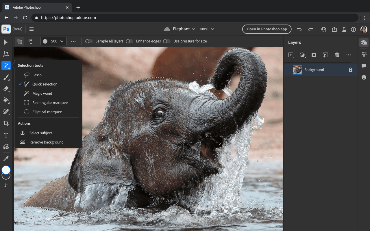 adobe photoshop navigateur web