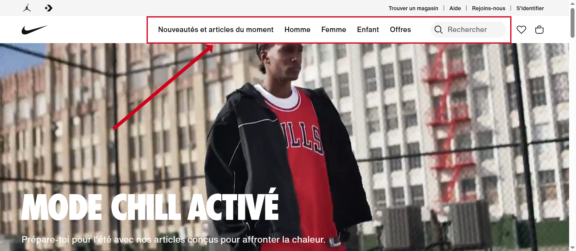 navigation site nike nouveautes articles du moment
