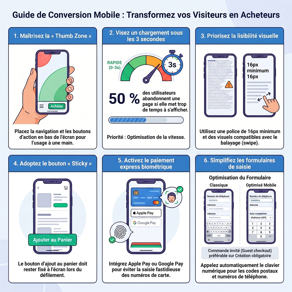 Infographie: Guide de conversion mobile ecommerce