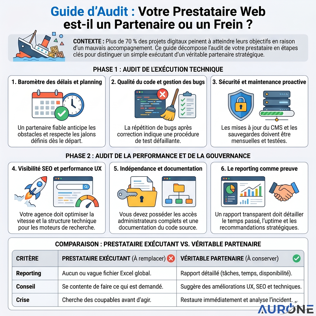 infographie pour evaluer votre prestataire web