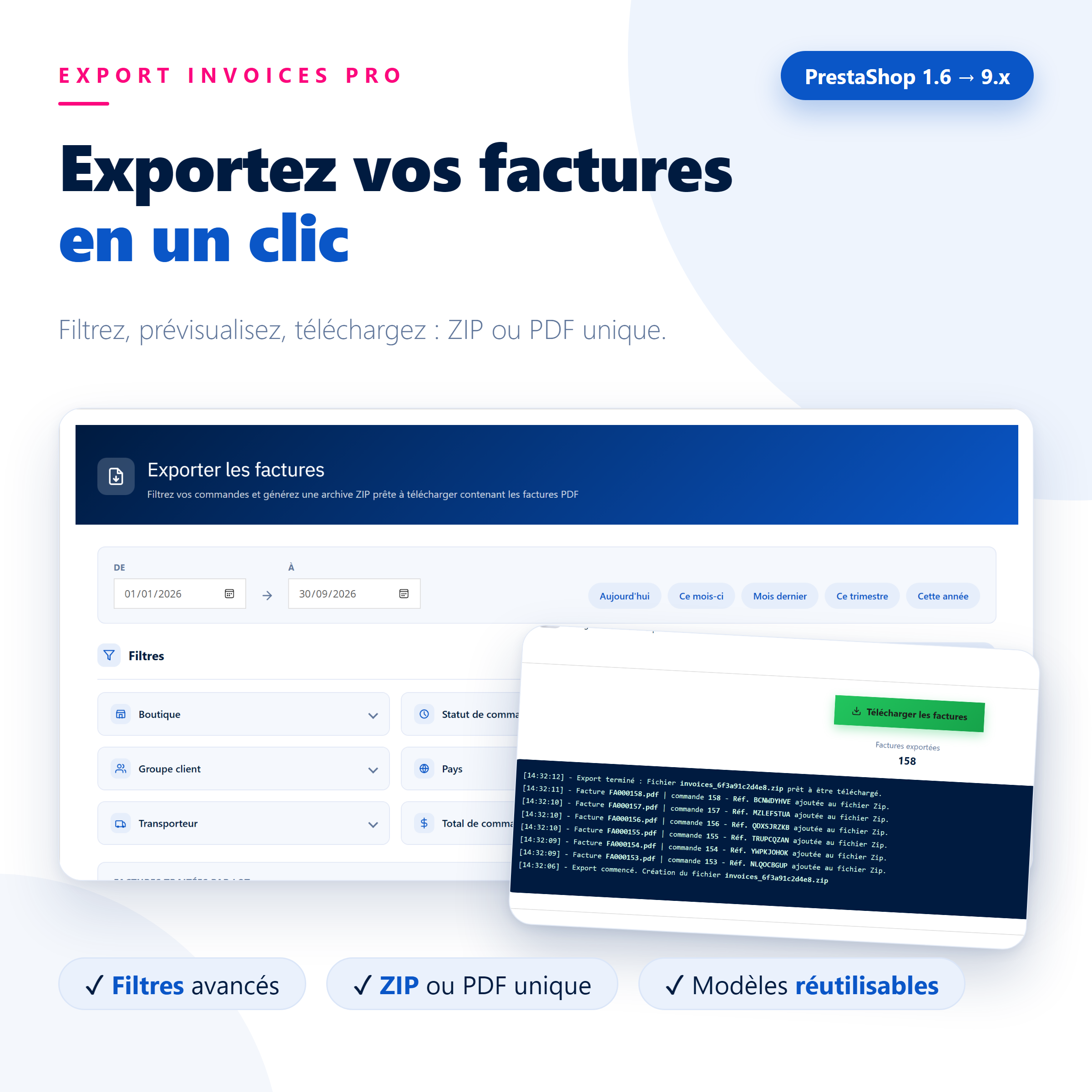 Export Invoices Pro – Export des factures PrestaShop – Image 2