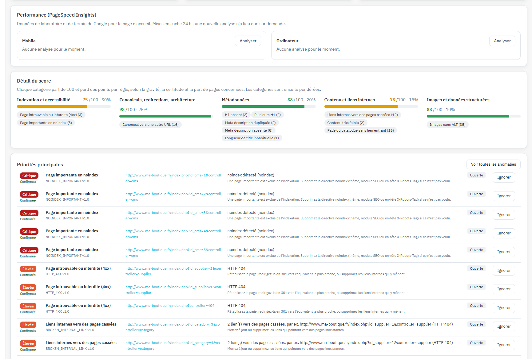 SEO Audit Pro – Module d’audit SEO PrestaShop – Image 3