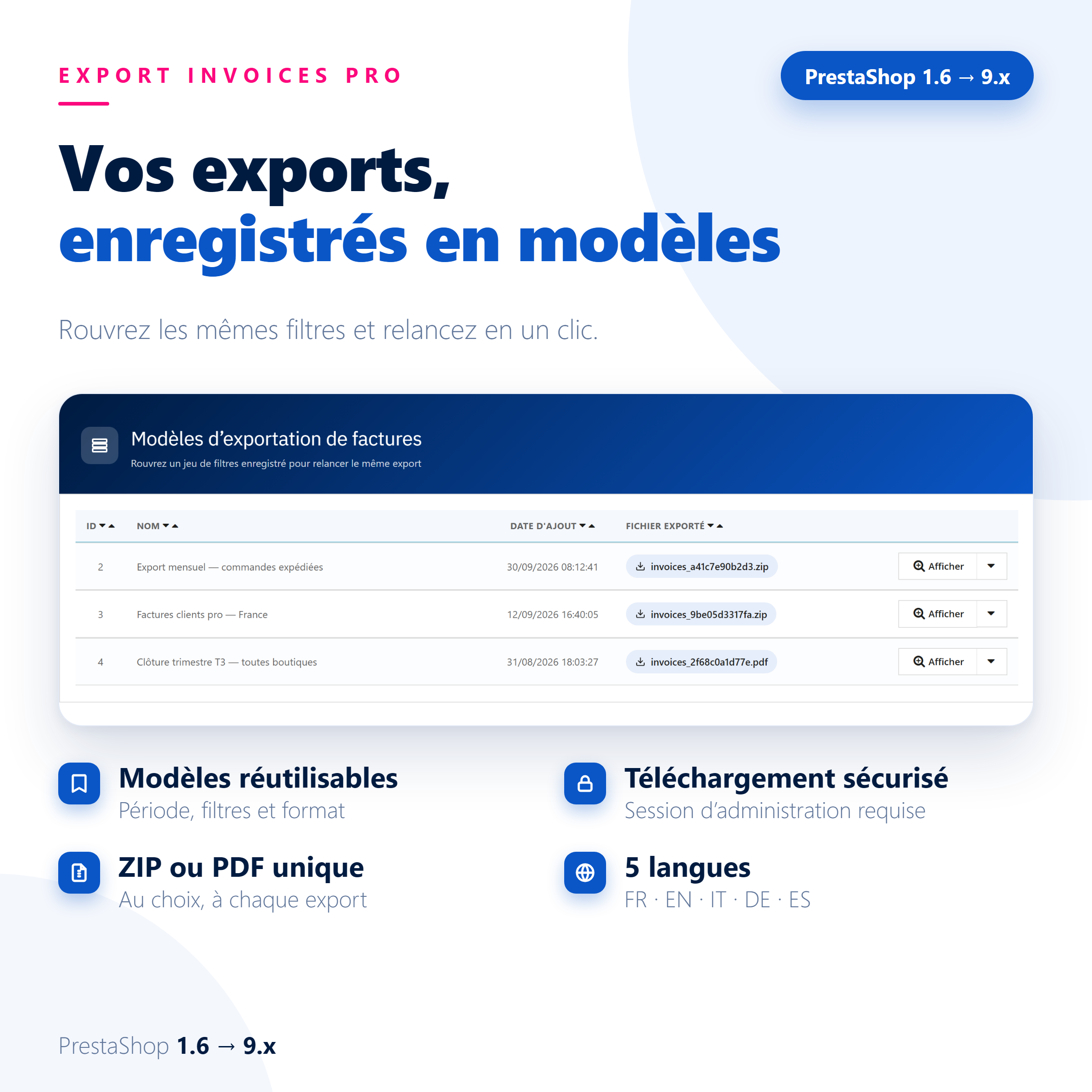 Export Invoices Pro – Export des factures PrestaShop – Image 5