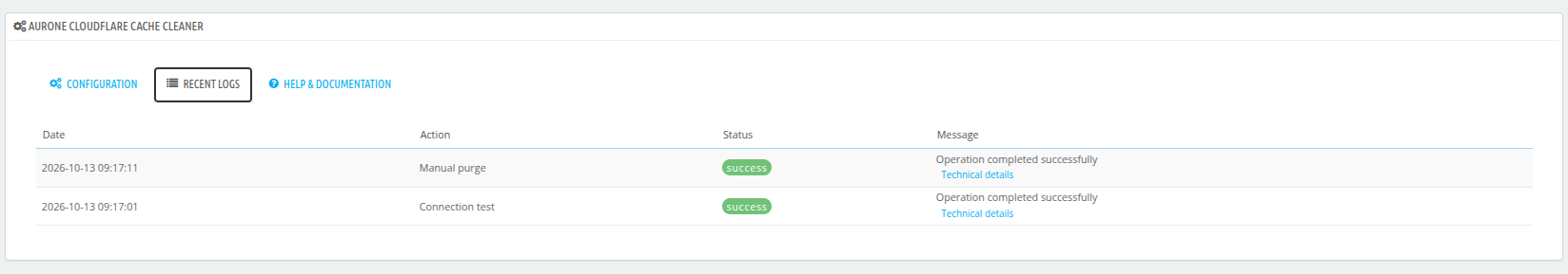 Cloudflare Cache Cleaner – Vider le cache Cloudflare depuis PrestaShop – Image 2