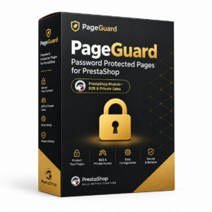 Boîtier du module PageGuard – protection des pages PrestaShop par mot de passe
