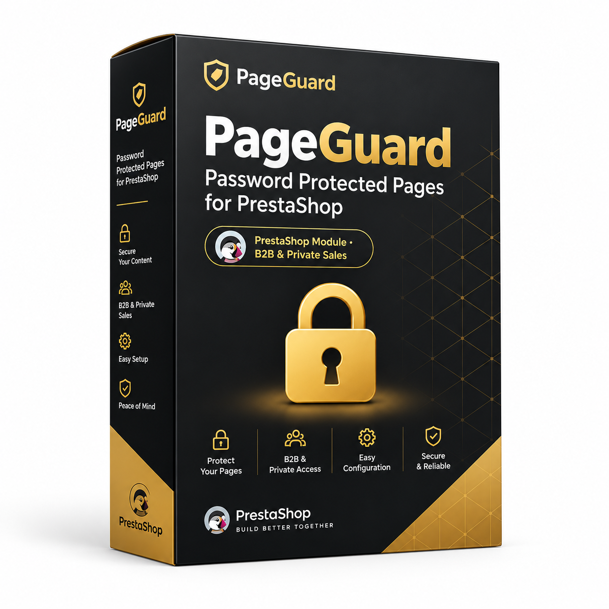 Boîtier du module PageGuard – protection des pages PrestaShop par mot de passe
