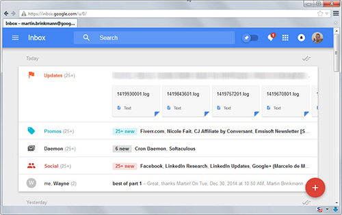 Interface Google Inbox
