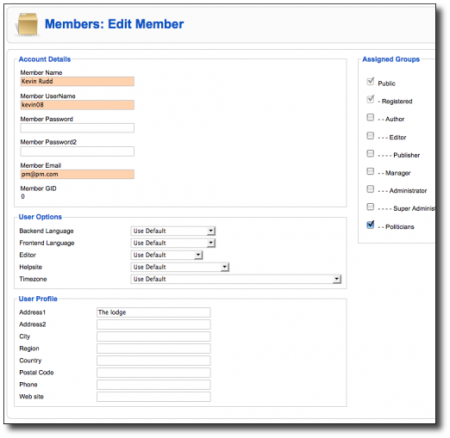 administration joomla 1.6
