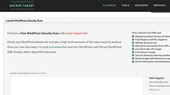 06 scanners securite wpsecurityscan Les 14 meilleurs scanners de sécurité WordPress pour détecter les codes malveillants et les hacks