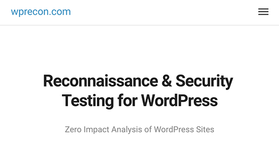 07 scanners securite wprecon Les 14 meilleurs scanners de sécurité WordPress pour détecter les codes malveillants et les hacks